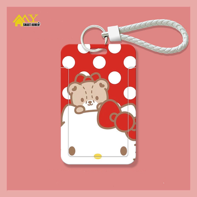 Cartoon Protective Cover Hello Kitty Kuromi ATM Credit Card Cover Student Card Holder ID Card Plastic Card Holder Cover Standard Size Melody Cinnamoroll Access Control Card landyard card holder id card holder Cute Card Holder touch and go card holder