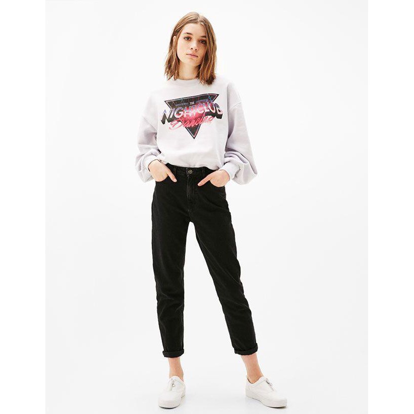plain black mom jeans