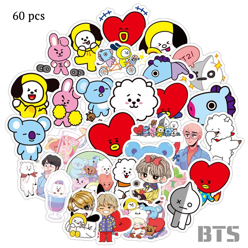 Y&P| 60pcs BTS 21 Graffiti Waterproof Stickers Set | Shopee Singapore