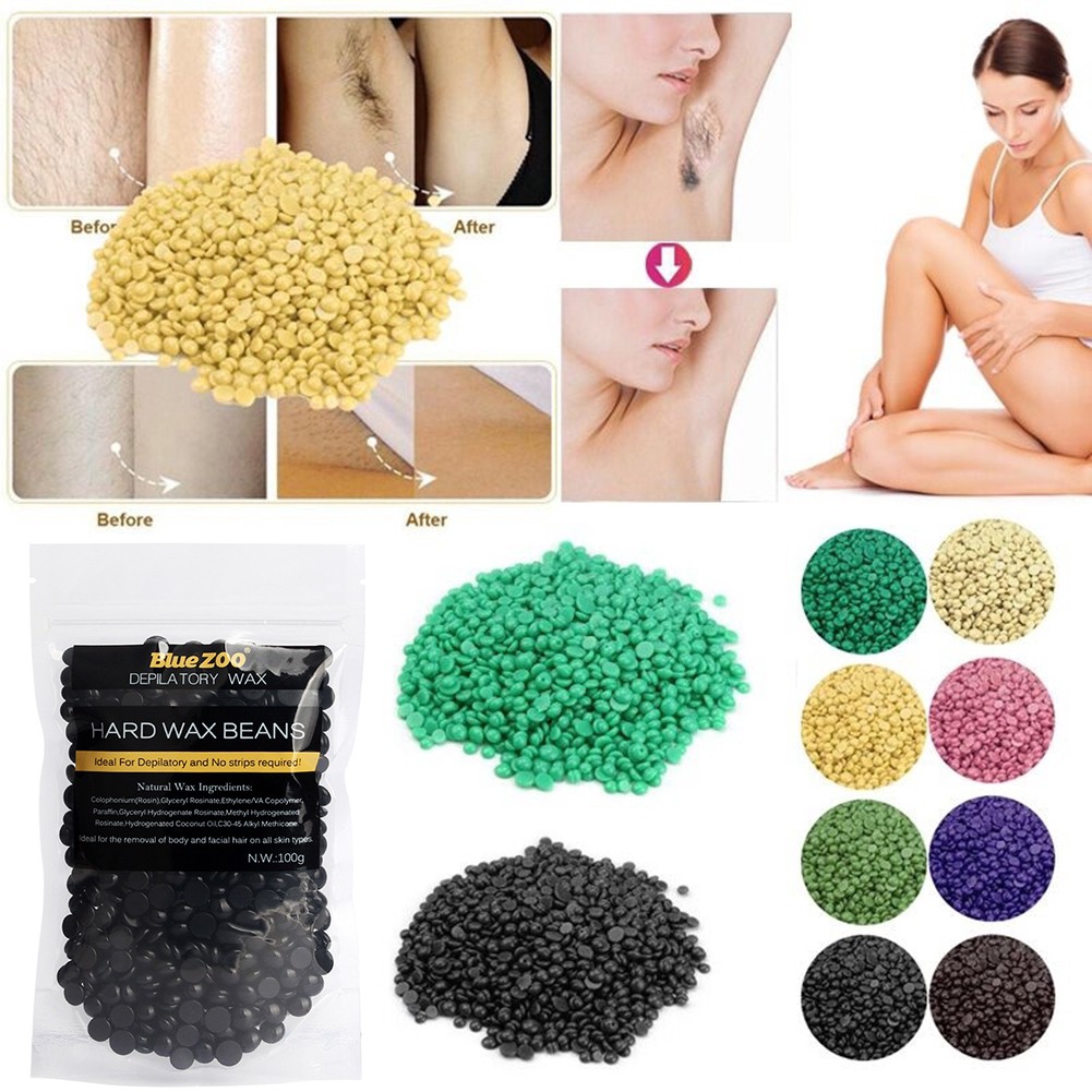 100g Depilatory Hard Wax Beans Painless Waxing Body Bikini Hair