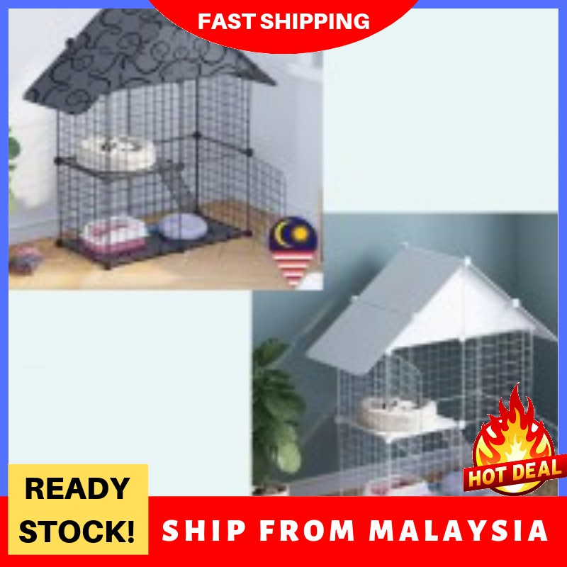 Plain 4c Diy Pet Cage Cat Iron Metal Fence Sangkar Kucing Shopee Singapore