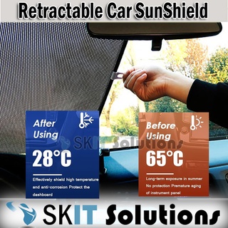 Retractable Car Front Window Sunshade WindShield SunShield Curtain Sun Block UV Protection Sun Shade Keep Vehicle Cool
