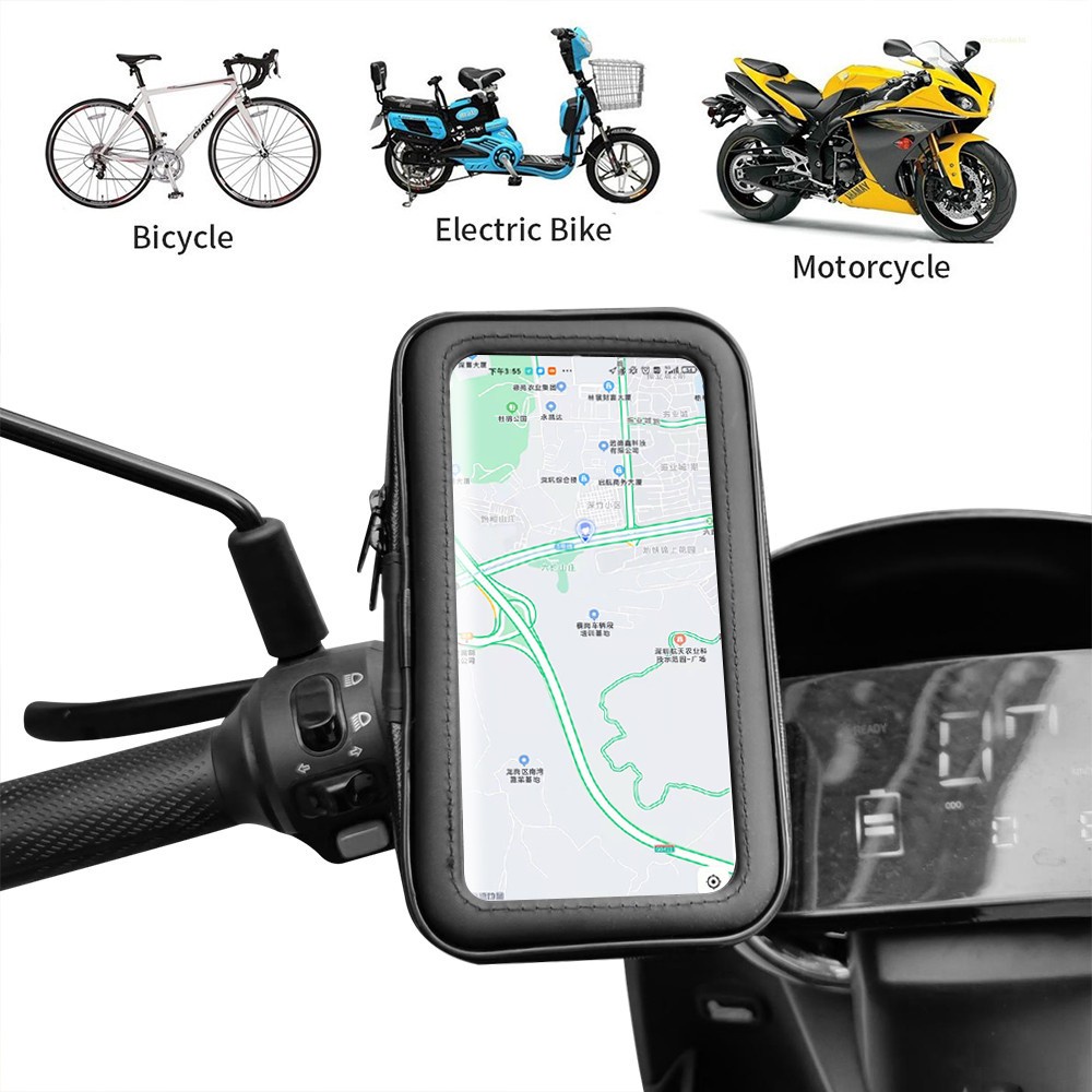 Waterproof Bicycle Motorcycle Phone Holder Rotatable Phone Case 6.5-7 Inch Touch Phone Holder