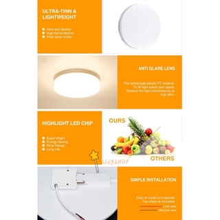 Led Ceiling Light Ultra-thin Aisle Light Modern Minimalist Acrylic Round Bedroom Porch Living Room Light 15-20W #2