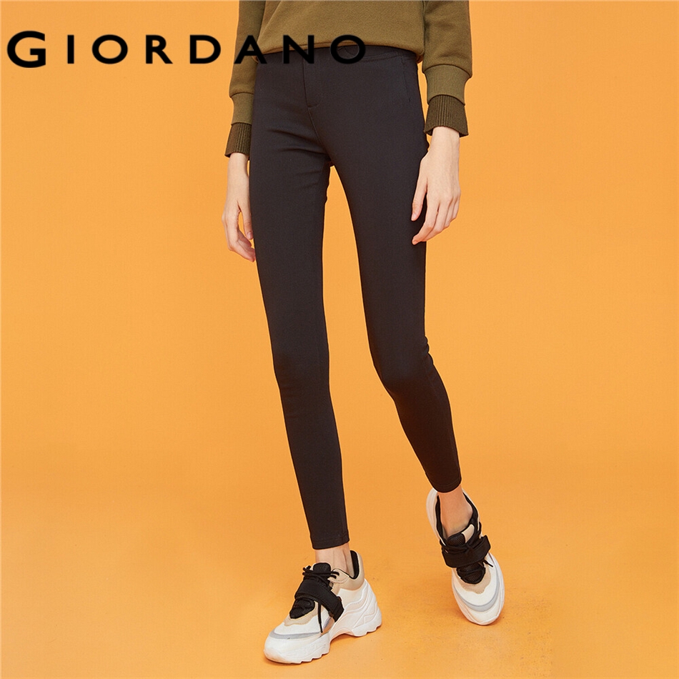 GIORDANO WOMEN Stretchy fleeced slim casual pants 05419723 Shopee