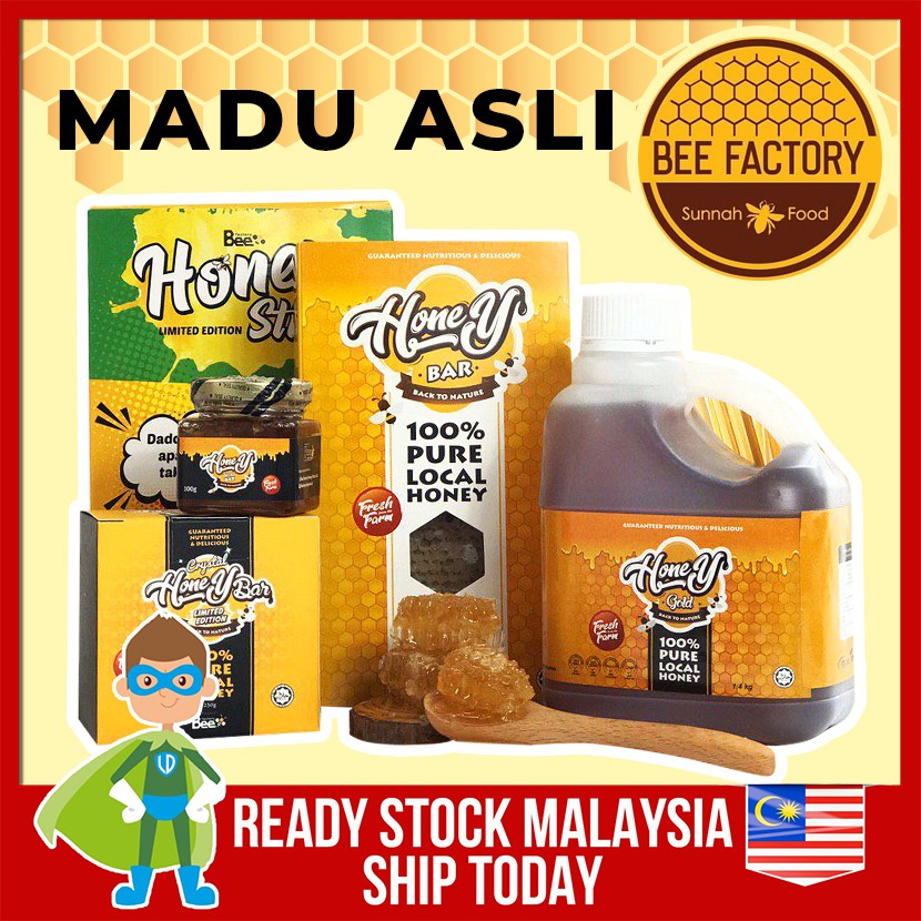 Shop Malaysia Sarang Madu Lebah Asli Pure Honey Bar Madu Shuib Bee Factory 100 Original Shopee Singapore