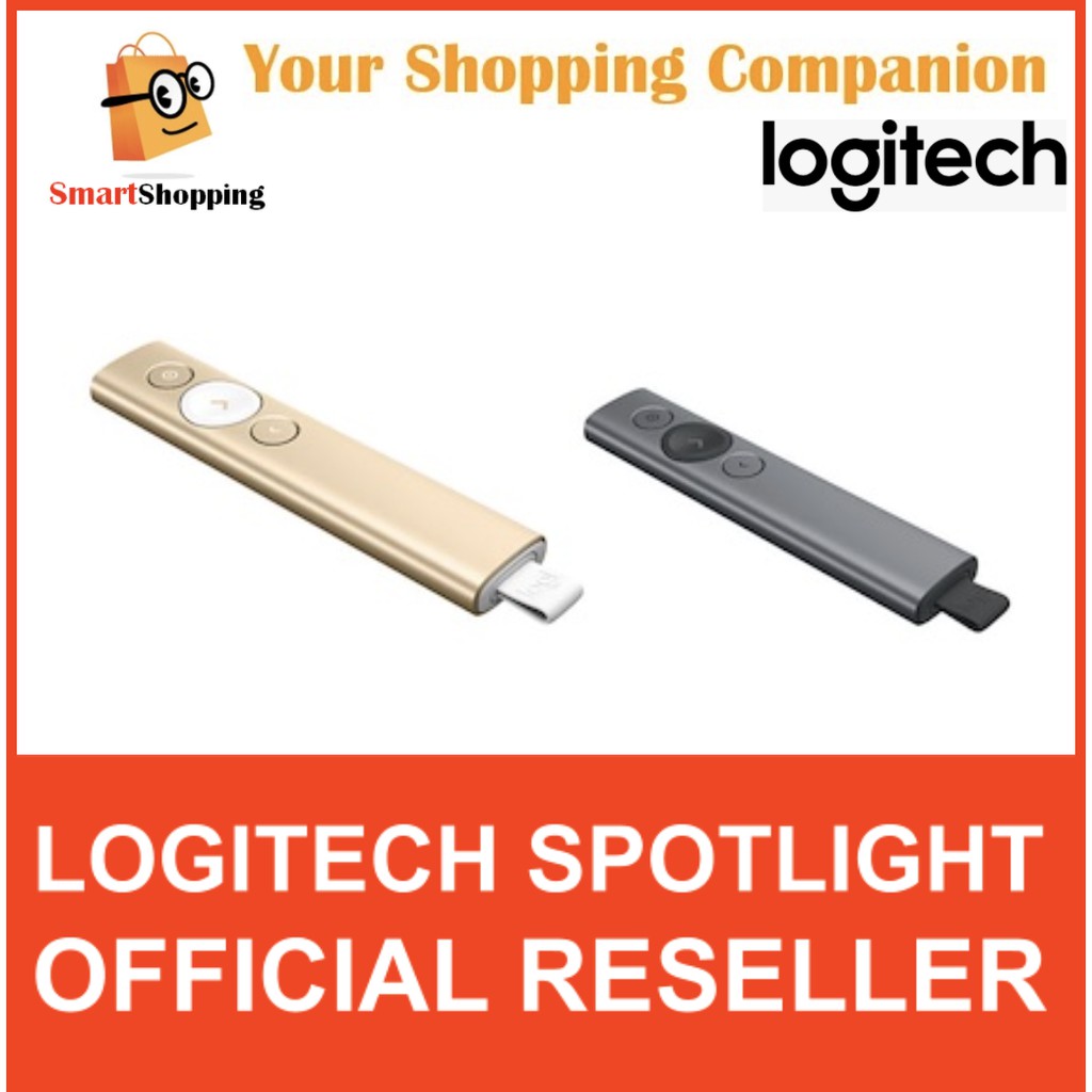(Original) Logitech Spotlight Wireless Presenter Slate/ Gold (1Y) laser pointer great for