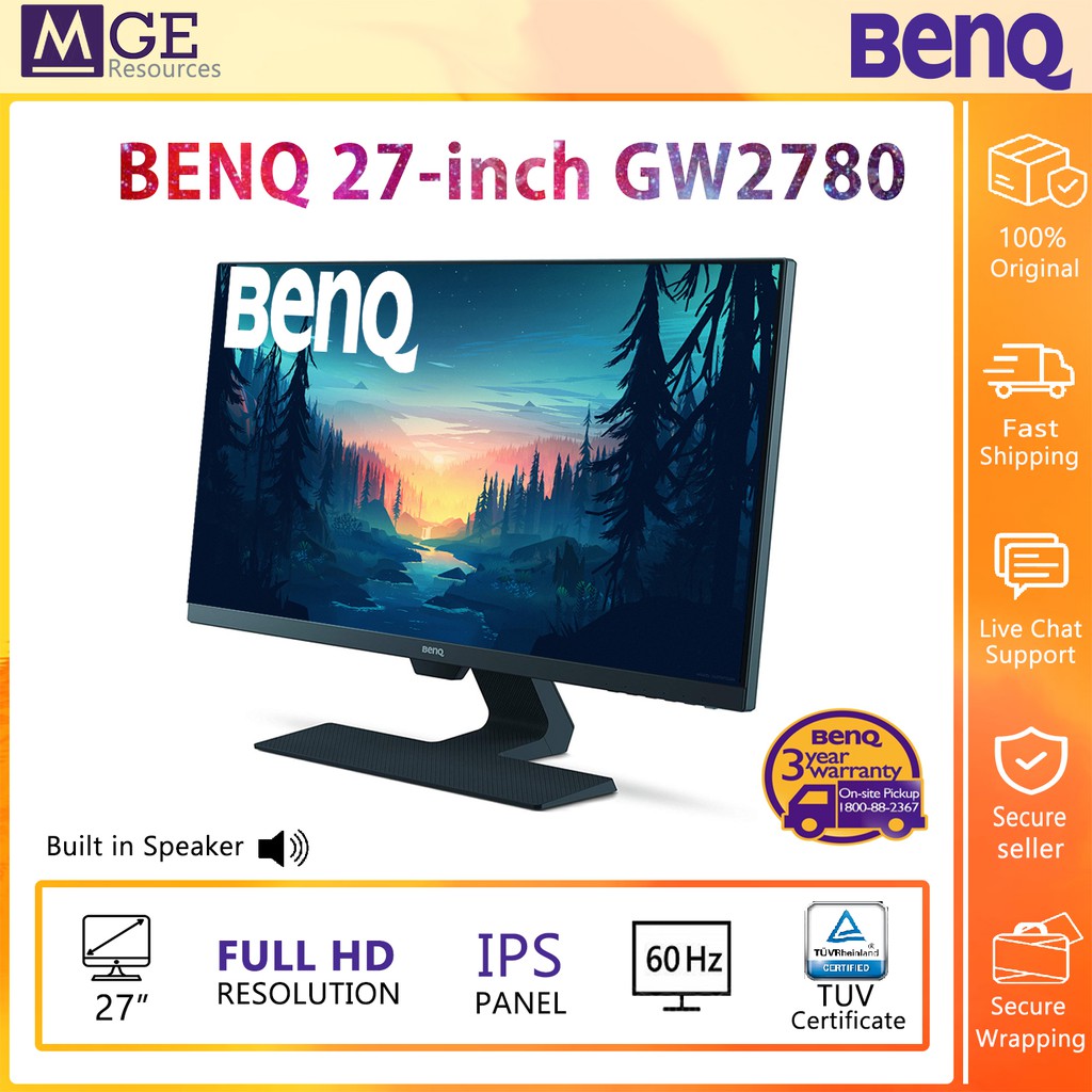 Benq Gw2780 27 Inch Fhd Ips Eye Care Monitor With Built In Speaker Shopee Singapore