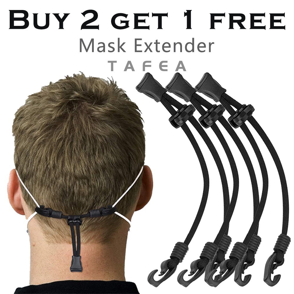 [Buy 2 get 1 Free] Mask Extender Anti-tightening Ear Protector Holder Mask Ear Rope Extenders Adjustment Buckle Black