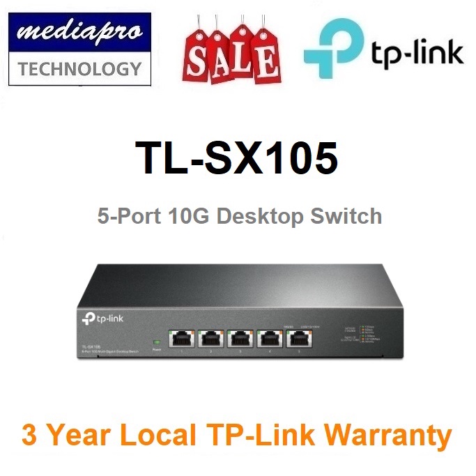 TP-LINK TL-SX105 5-port 10Gbps Desktop Switch ( Mulit-Gigi 10G/5G/2,5G ...