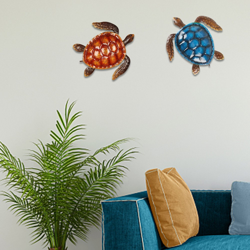 Han Metal Sea Turtle Beach Theme Decor Wall Art Decoration For Indoor Outdoor Bathroom Garden Shopee Singapore