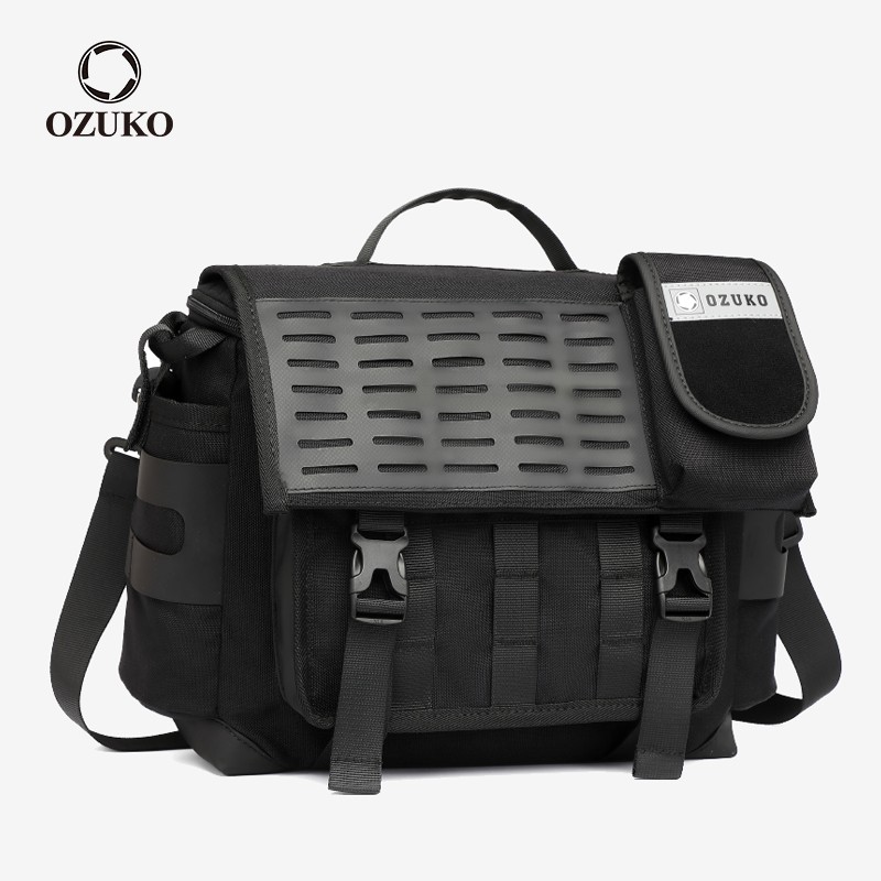 OZUKO Men Fashion Outdoor Large Capacity Functional Waterproof Oxford Travel Messenger Bag