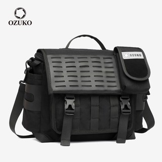 OZUKO Men Fashion Outdoor Large Capacity Functional Waterproof Oxford Travel Messenger Bag #0