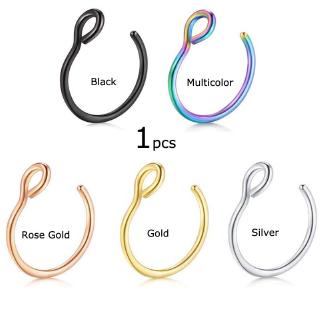Image of 1piece Fake Nose Ring 20G Stainless Steel Piercing 8mm