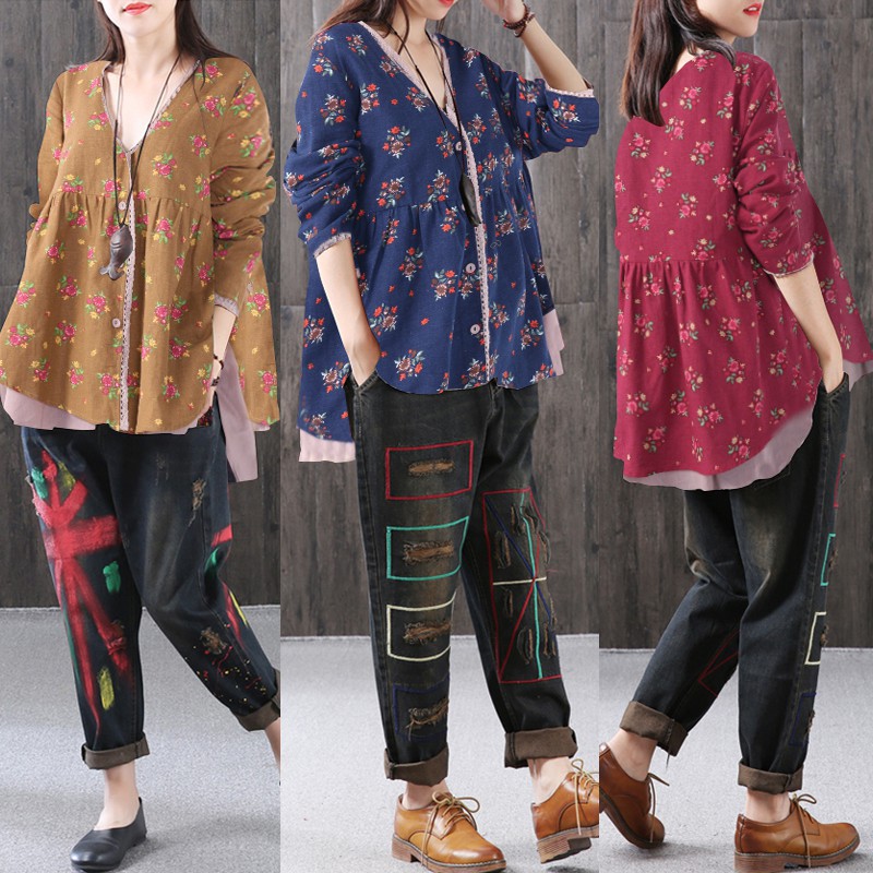 floral collared shirt womens