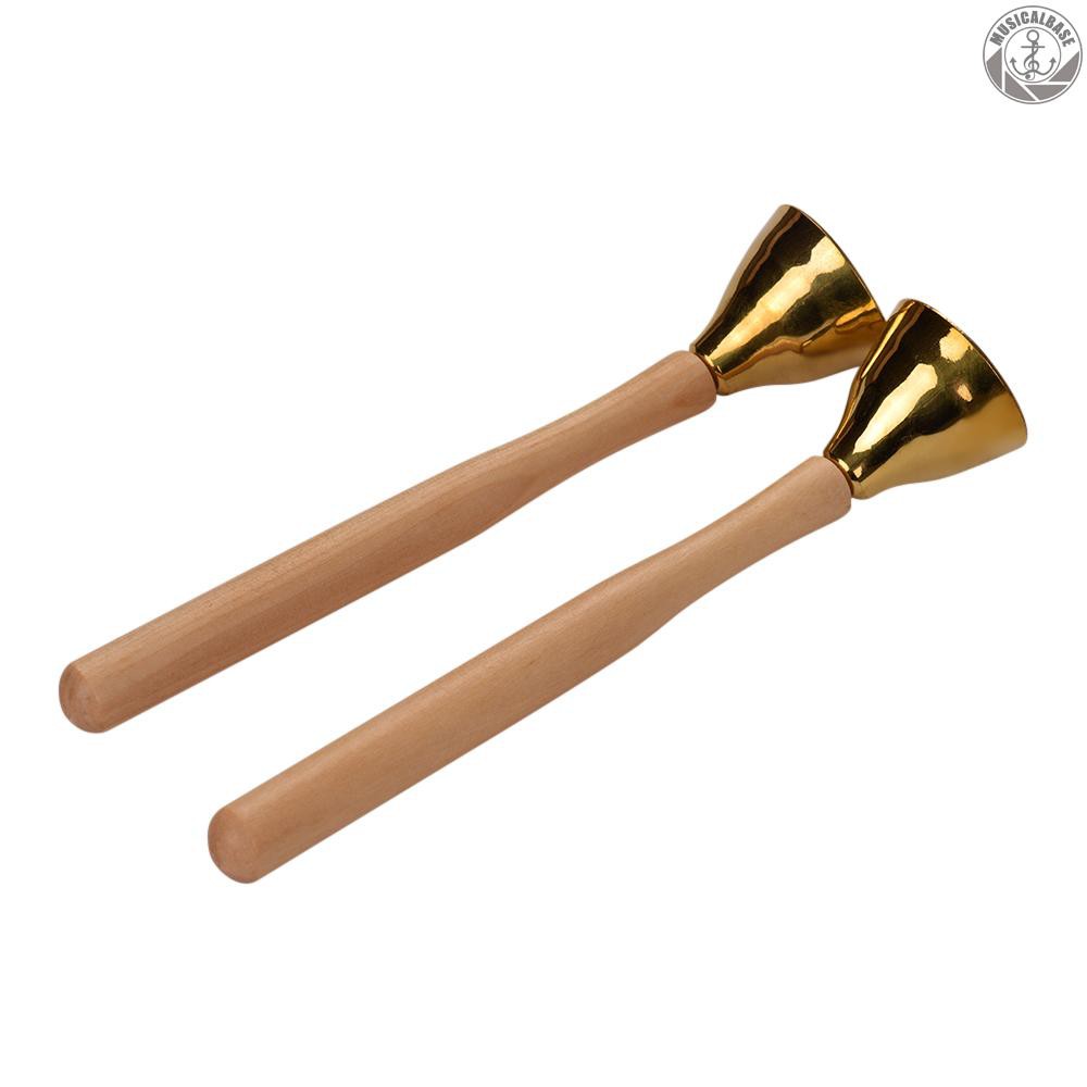 [Home Furnishings] Hnr* 1 Pair Handheld Metal Bell Handbell Hand