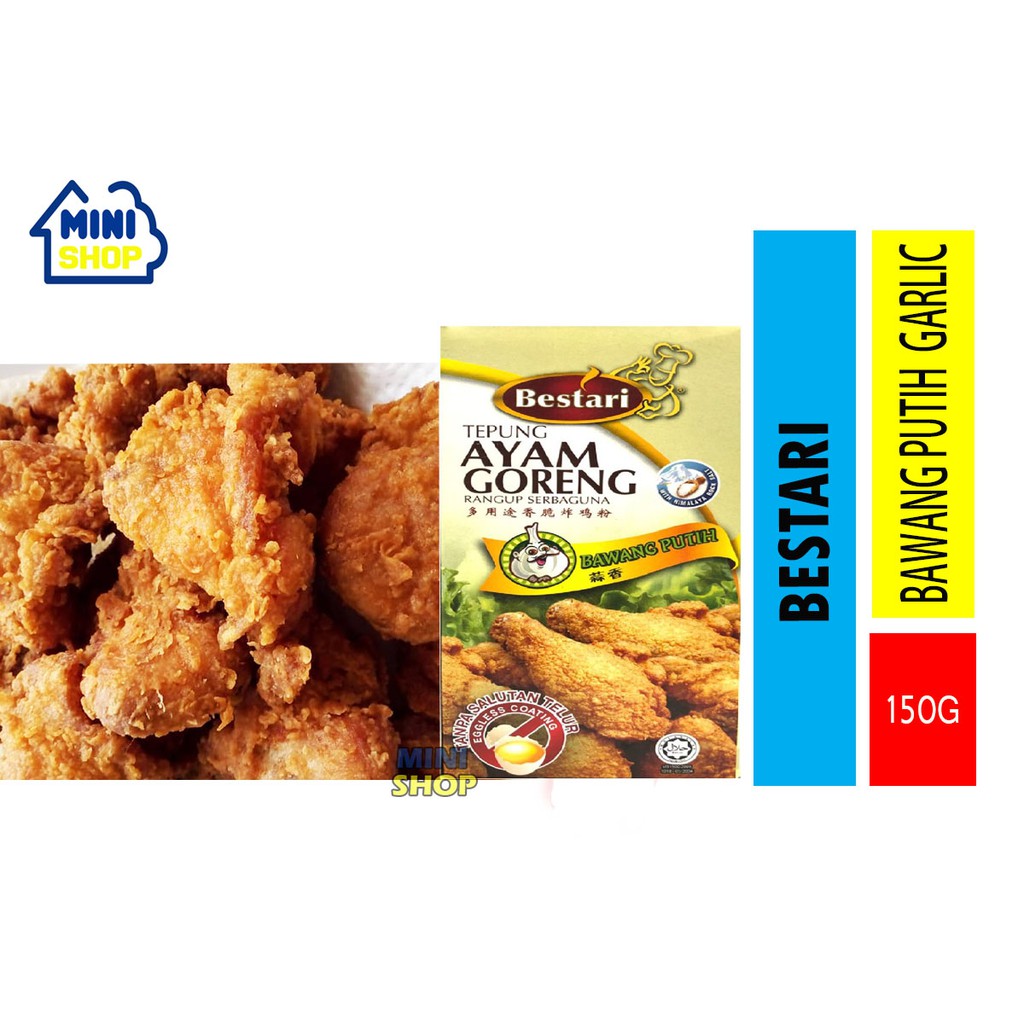 Bestari Tepung Ayam Goreng Bawang Putih Fried Chicken Coating Mix Garlic 150g Shopee Singapore