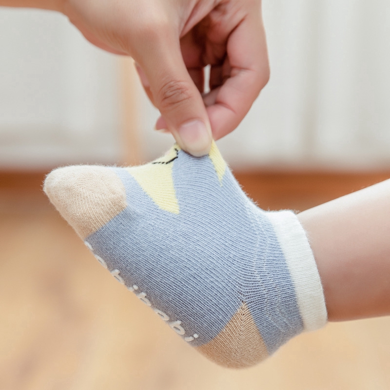 Baby New Socks Set 6 Pairs Advanced Combed Cotton 0-3 Years Cartoon Non-slip Socks Set