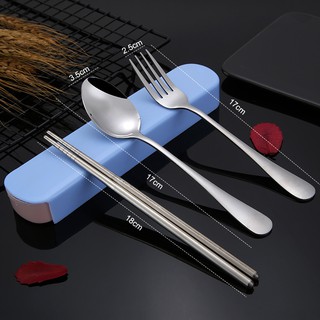 Travel Portable 304 Stainless Steel Tableware Utensil Set Cutlery Set Spoon Chopsticks Fork Set #3
