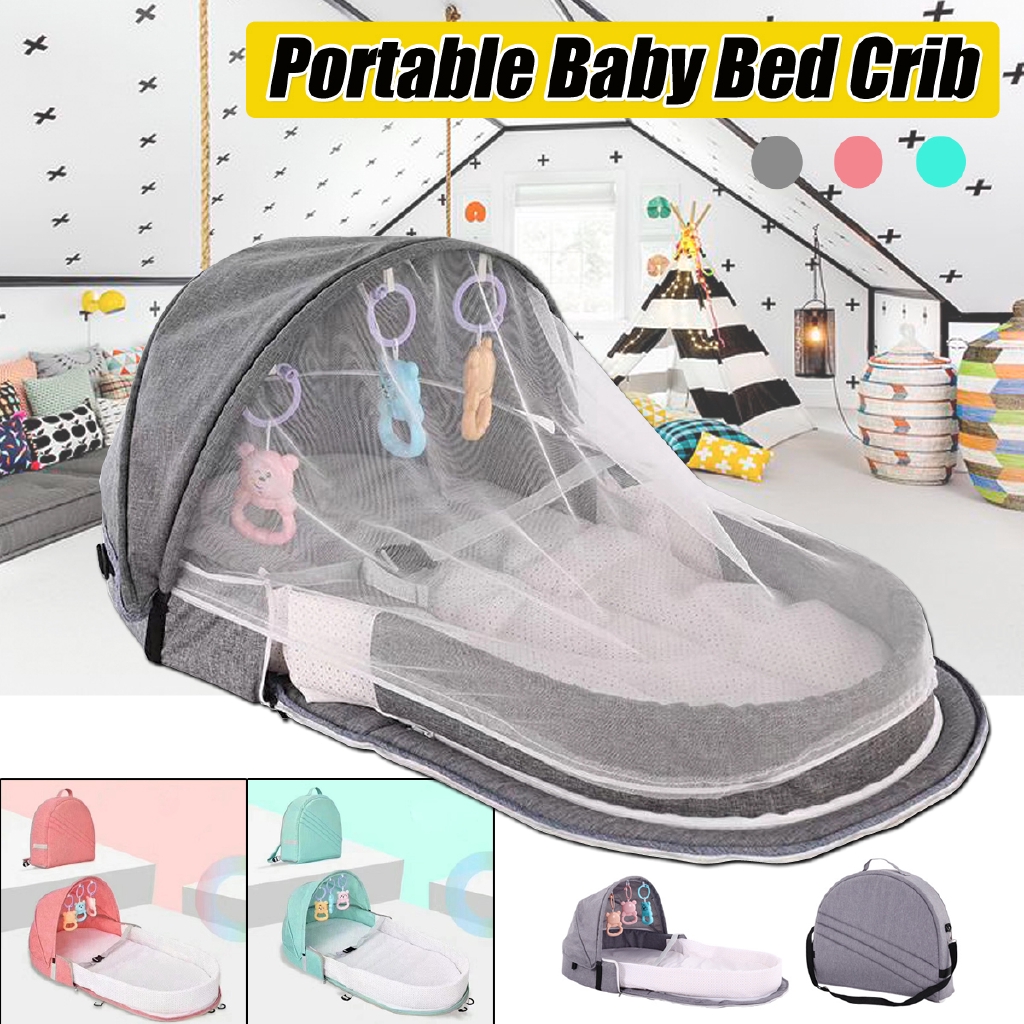 Portable Baby Crib Nursery Travel Folding Baby Bed Toddler Infant