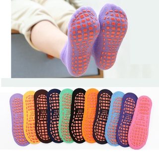 Ready Stock Solid Color Socks Kids Girl Boy Anti Slip Breathable Elastic Sports Ankle Floor Socks