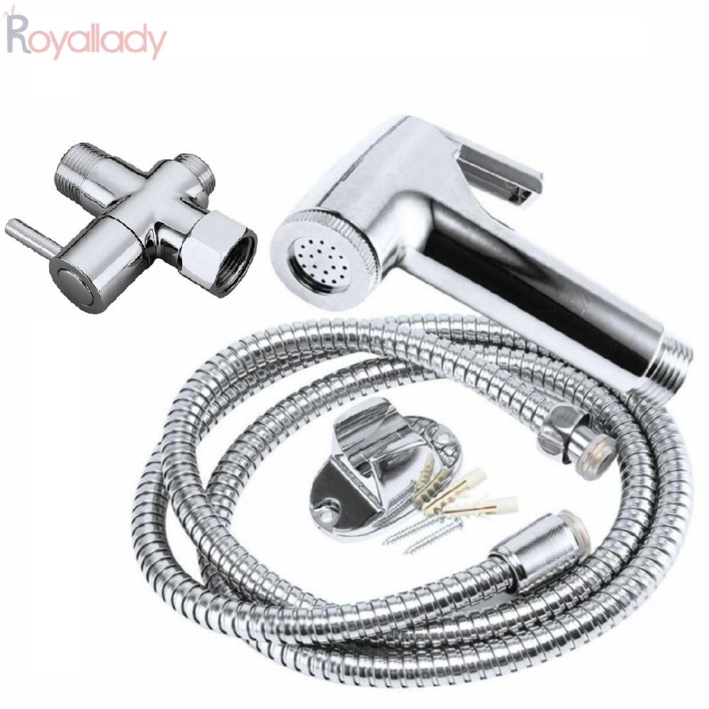 Bidet Sprayer T Valve adapter Bathroom Toilet Cleaning Kit Handheld Shower head Work Hose
