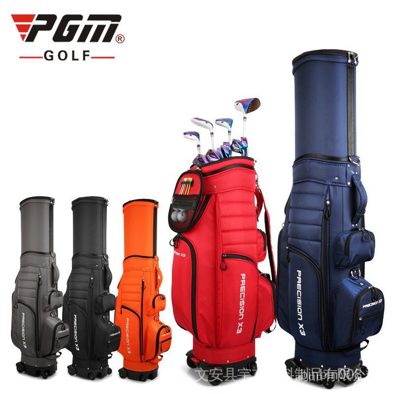 PGM Golf Retractable Bag 4 Way Wheels Retractable Telescopic Golf Stand