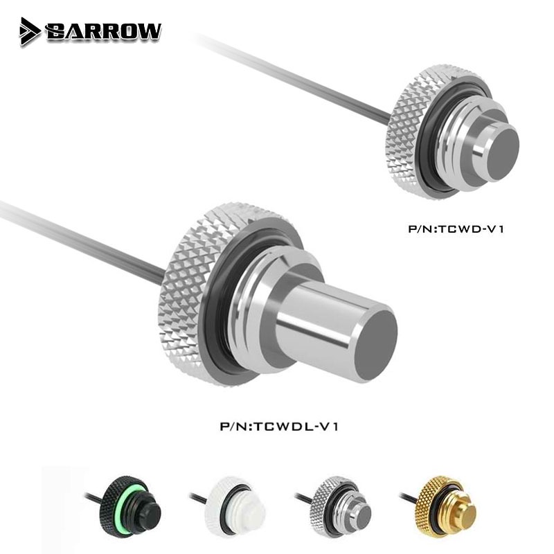 Barrow TCWDLV1 TCWDV1 Watercooling Fitting G1/4 PC RGB Mini Water Cooler Stop Gold/Black/White