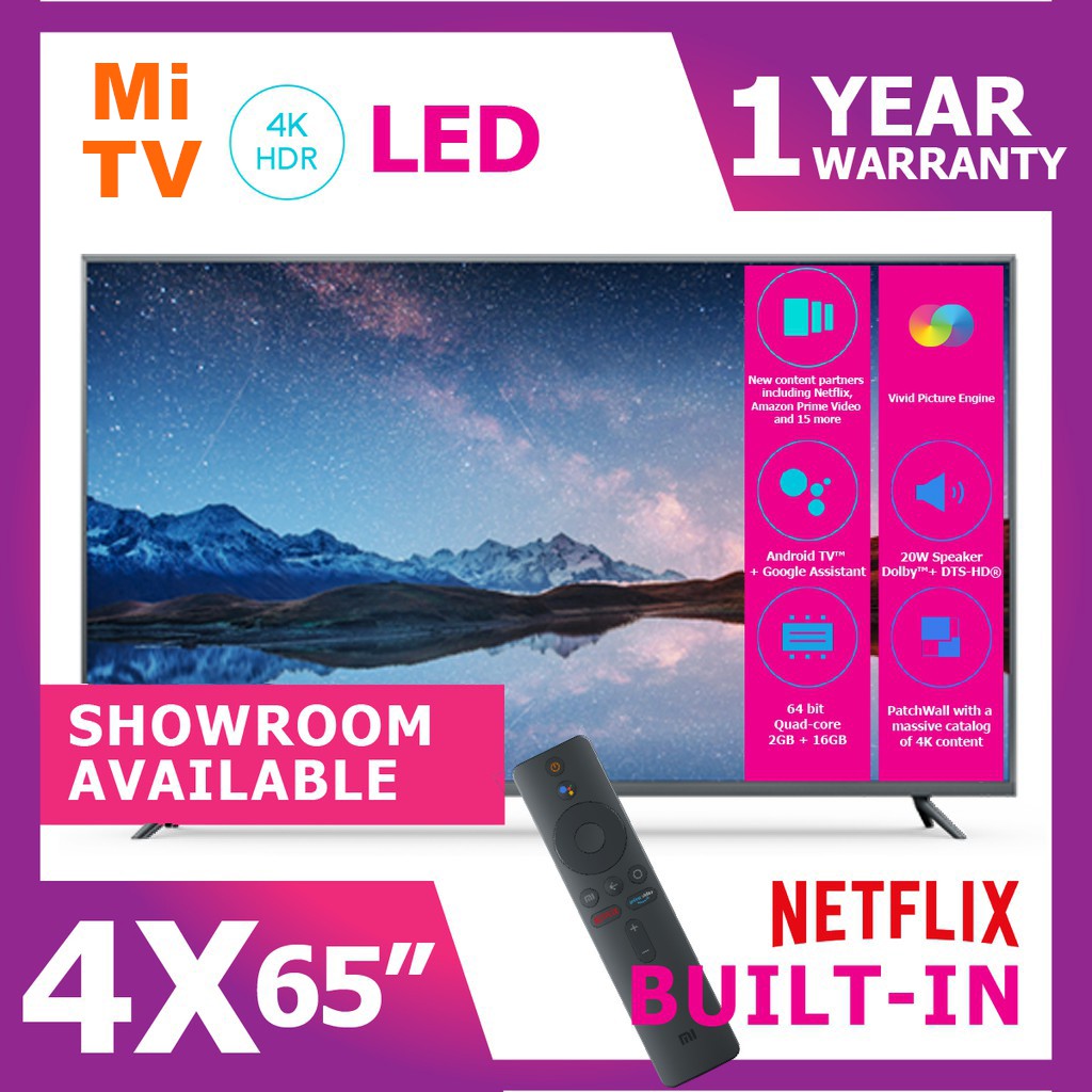 pre order new mi tv 4x 65 inch 4k uhd smart android tv eta early jan 2022 shopee singapore