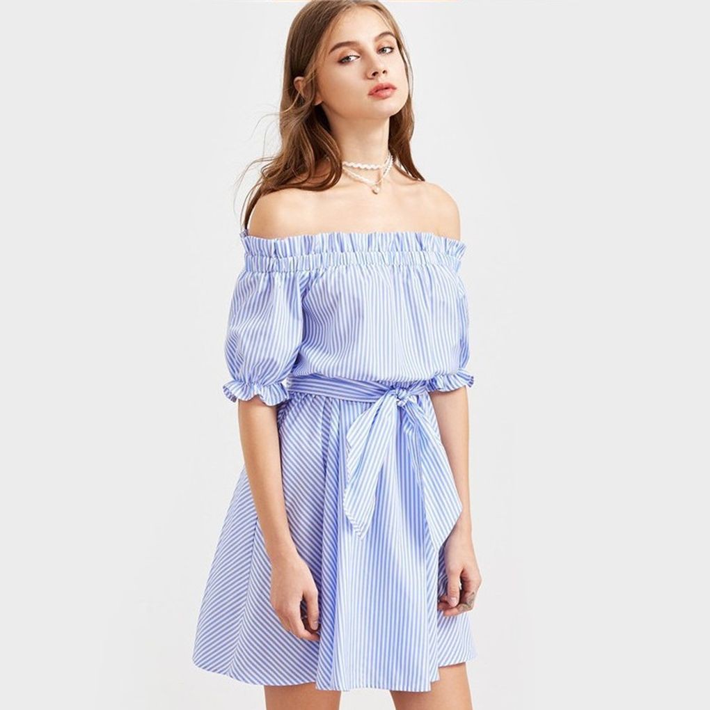 off shoulder dress shopee