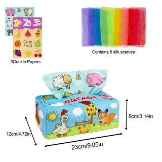Sensory Pull Along Toddler Infant Baby Tissue Box - Juggling Rainbow Dance Scarves for Kids STEM Montessori Educational Manipulative Preschool Learning Toys 0-12 Month 1-2 Year Old #4