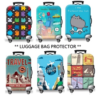 Travel Luggage Bag Protector (FREE Cute Cartoon Luggage Tag) - DESIGN A8 TO A14