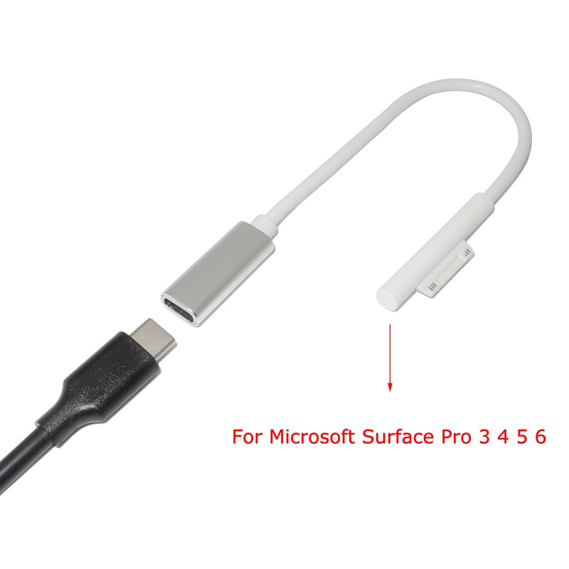 Usb Type C Charging Cable For Microsoft Surface Pro 6 5 4 3 Dc Plug Connector Power Adapter Converter Laptop Charger Shopee Singapore