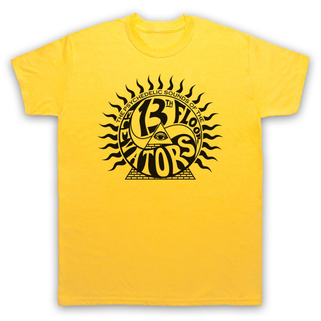 The 13th Floor Elevators Unofficial Psychedelic Rock T Shirt Casual Mens Cotton Top Yellow