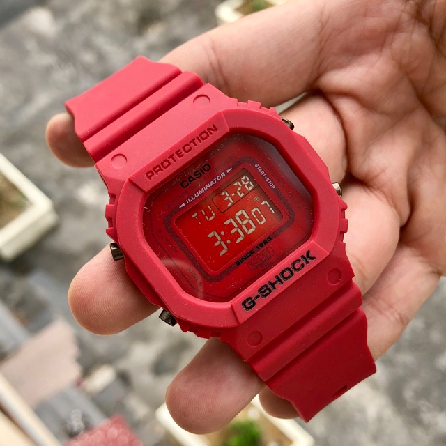 CAS G shock petak merah jam tangan 