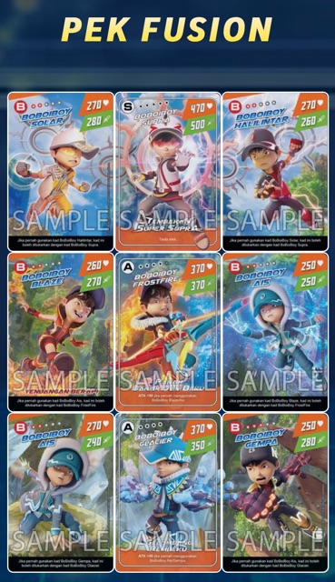 Shop Malaysia Original New Pek Fusion Monsta Boboiboy Galaxy Game Card Pek Fusion Set Play Collect Combines Shopee Singapore