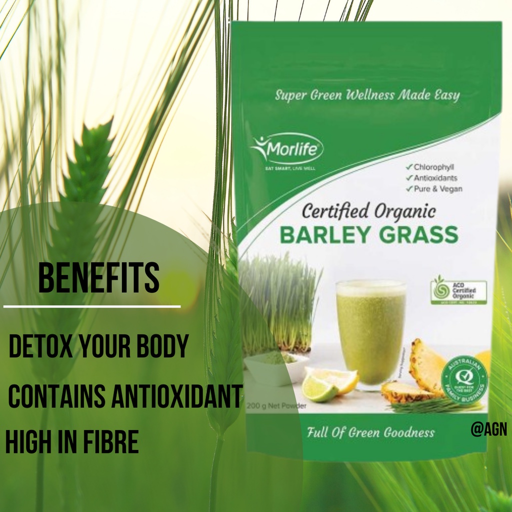 Morlife Alkalising Barley Grass Powder (Certified Organic) 200g