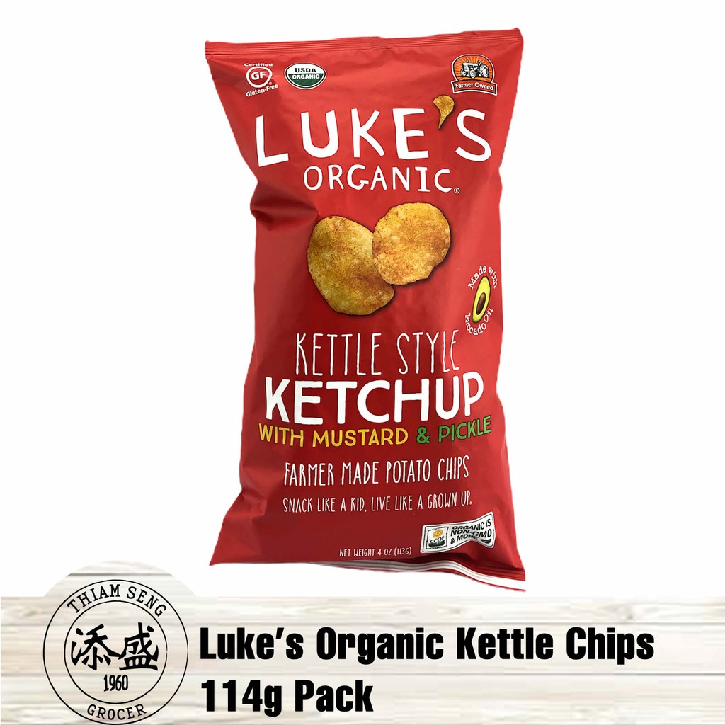 Luke's Organic Kettle Style Chips Ketchup with Mustard and Pickle