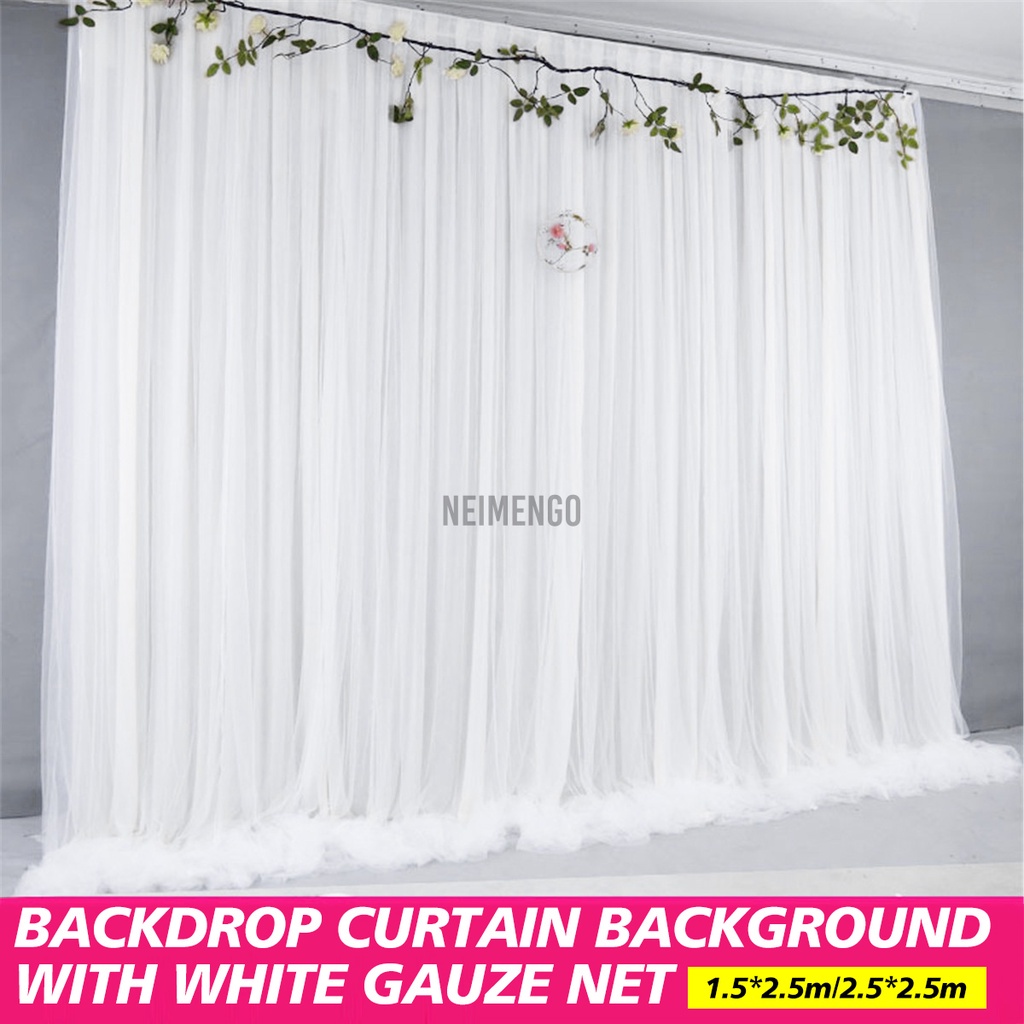 White Wedding Stage Backdrop Silk Draping Curtain Party Background DIY  Decor | Shopee Singapore