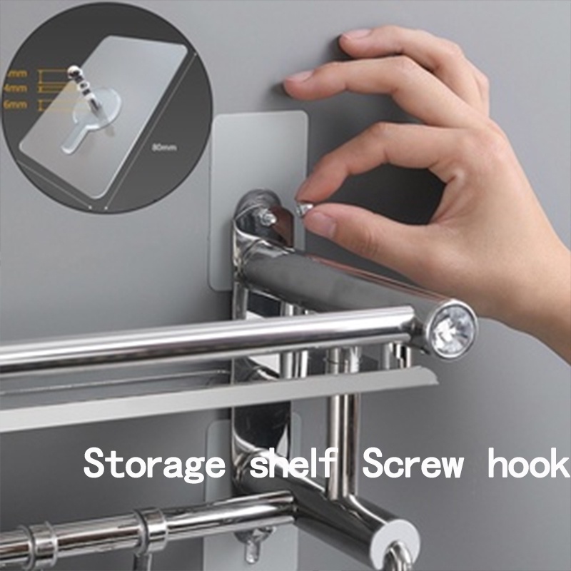 4PCS Self Adhesive Hanging Nails NonTrace No Drilling Transparent