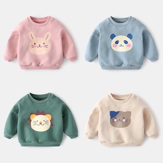 Cute Cartoon Printed 4-Color Pullover Sweatshirts For Boys And Girls