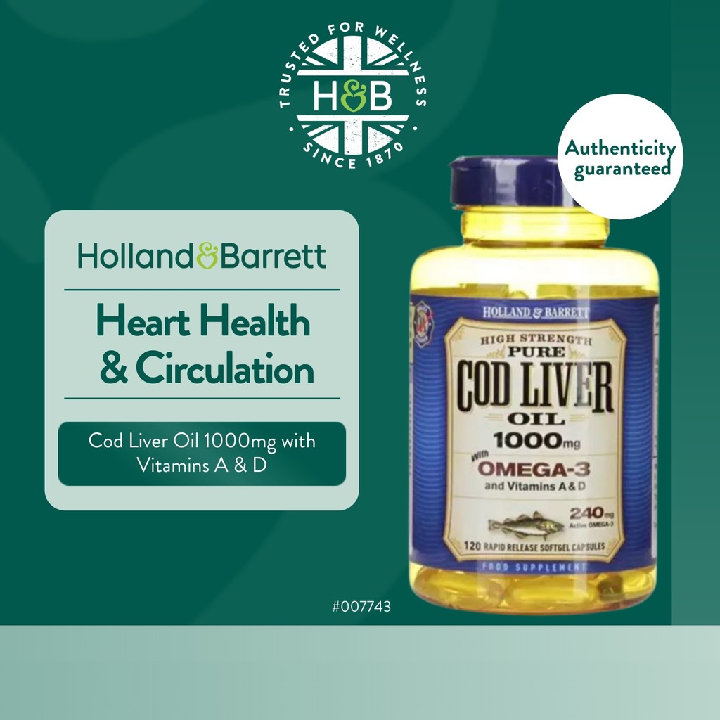 Holland & barrett cod liver oil 120 capsules 1000mg BeeCost