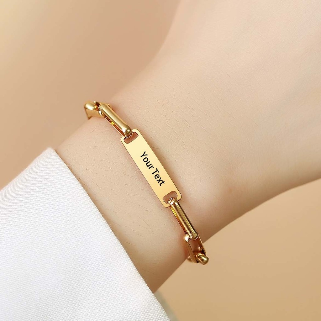 Customize Bracelet Name Engrave Fashion Personalized Stainless Steel Jewelry