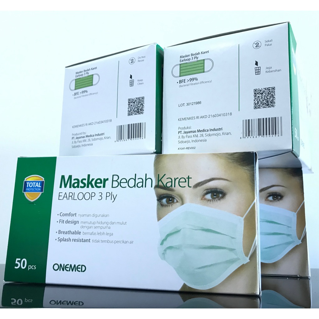 ONEMED Mask Earloop 3 PLY Surgical Face Mask 50Pcs Box ONEMED Mask Earloop 3 PLY Surgical Face Mask 50Pcs Box