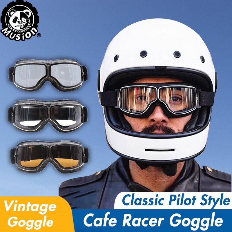 Motorcycle Vintage Style Glasses Goggles for Retro Harley Helmet Men Women Adult 