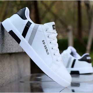 HITAM PUTIH PRIA Men's White & Black Sneakers/SS.Senji Casual fashion Shoes