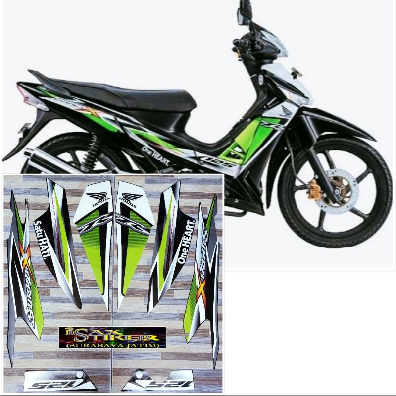 Striping Original Honda Supra X 125 R White Green In 2013 Shopee Singapore