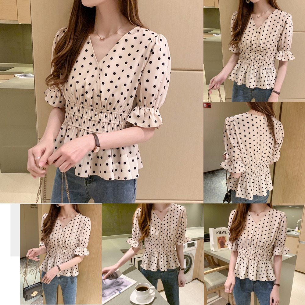 polka dot summer blouse