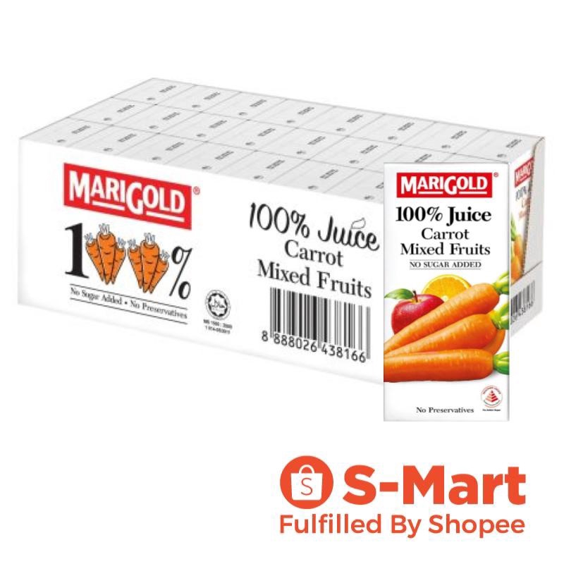 Marigold 100percent Juice Carrot Mixed Fruits 24 x 200ML Shopee Singapore