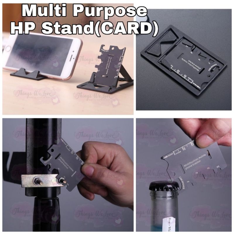 [SG SELLER] [FREE SHIPPING] Multi Purpose Phone Stand Metal Card Size
